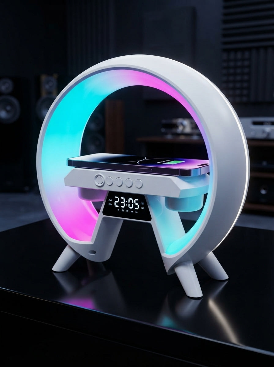 3-in-1 RGB Bluetooth Speaker with Wireless Charging & Night Light
