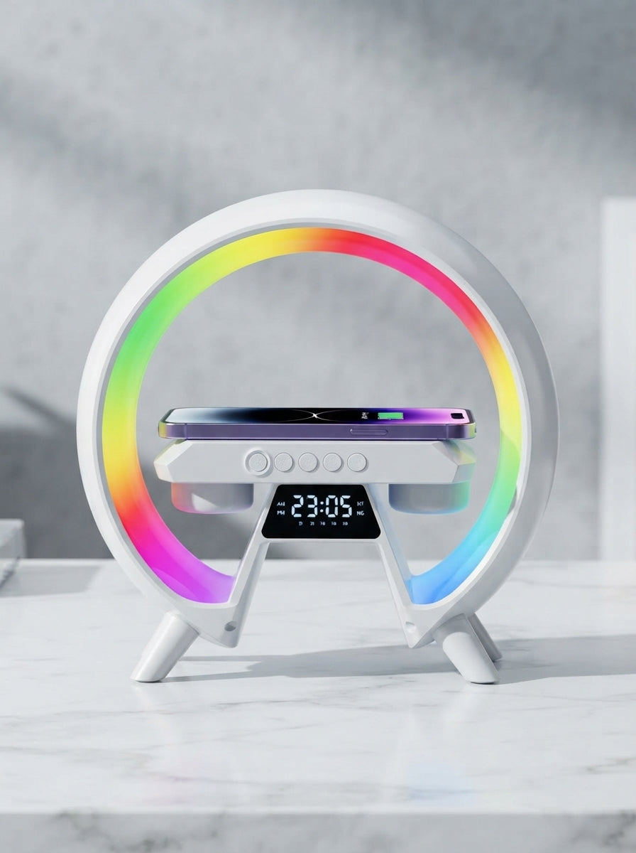 3-in-1 RGB Bluetooth Speaker with Wireless Charging & Night Light