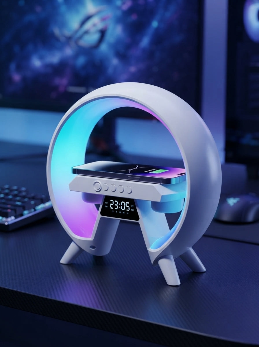 3-in-1 RGB Bluetooth Speaker with Wireless Charging & Night Light