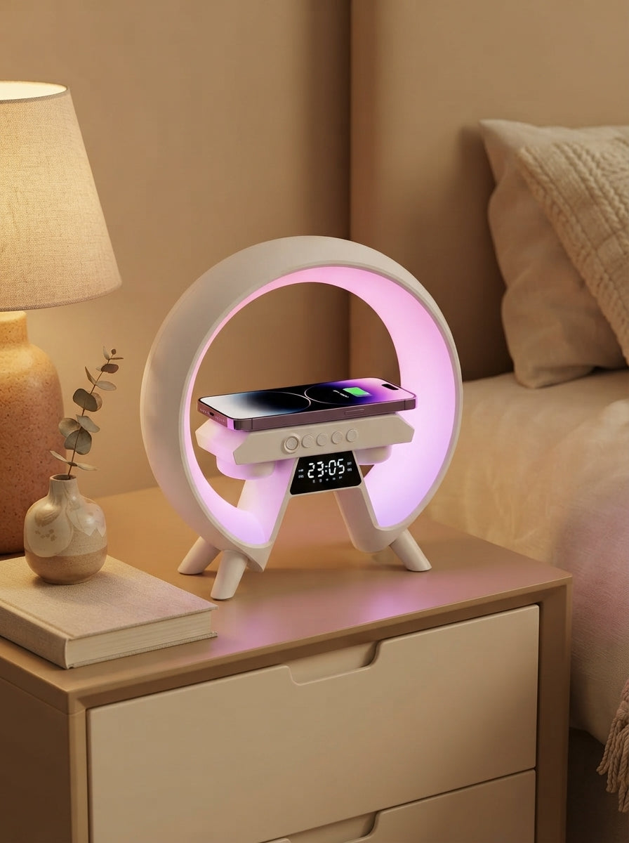 3-in-1 RGB Bluetooth Speaker with Wireless Charging & Night Light