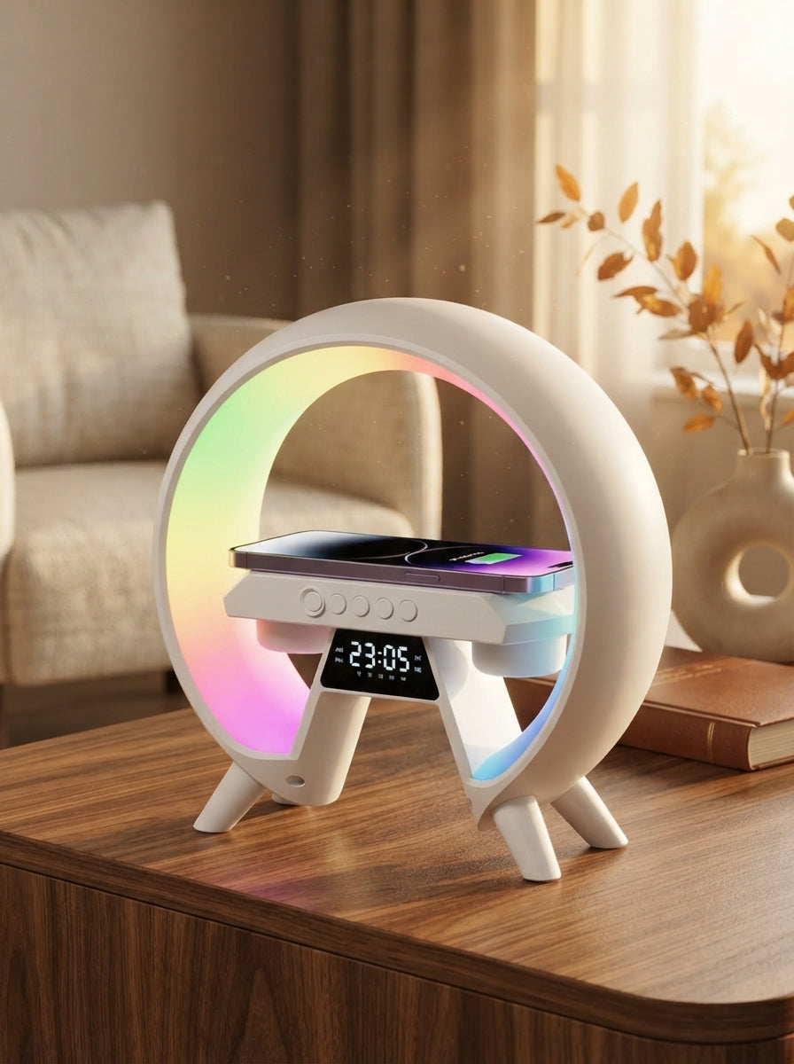 3-in-1 RGB Bluetooth Speaker with Wireless Charging & Night Light