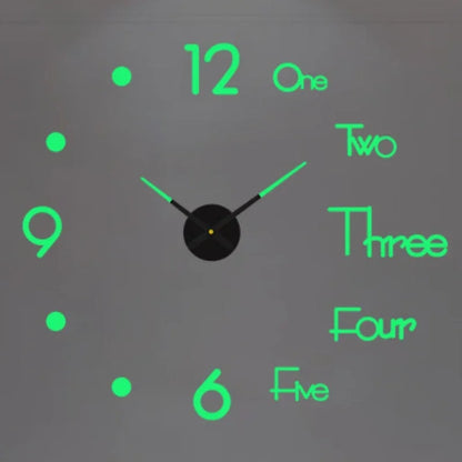 Large round Mirror Wall Clock DIY Self Adhesive Wall Clock