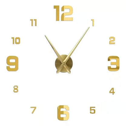 Large round Mirror Wall Clock DIY Self Adhesive Wall Clock