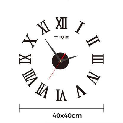 Large round Mirror Wall Clock DIY Self Adhesive Wall Clock
