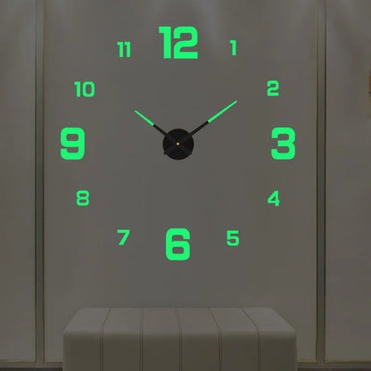 Large round Mirror Wall Clock DIY Self Adhesive Wall Clock