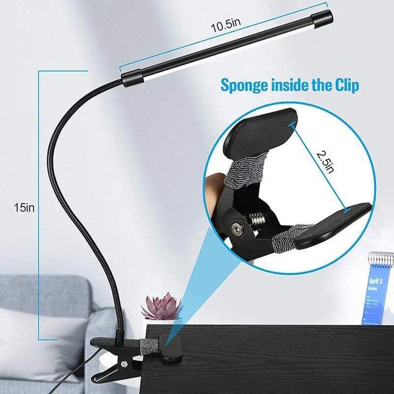 Lampe de bureau LED clipable