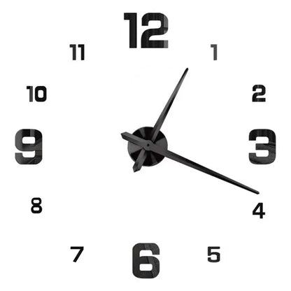 Large round Mirror Wall Clock DIY Self Adhesive Wall Clock