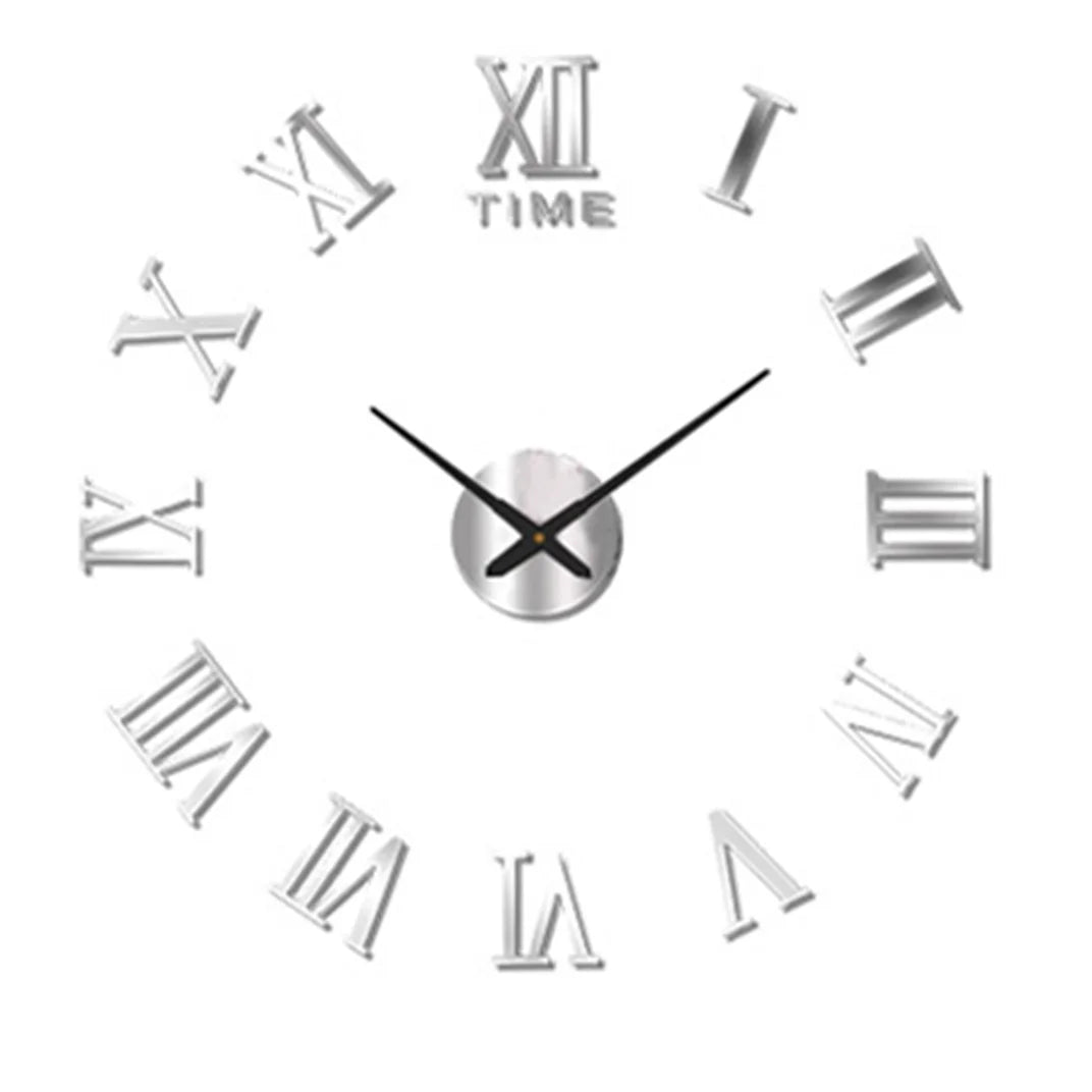 Large round Mirror Wall Clock DIY Self Adhesive Wall Clock
