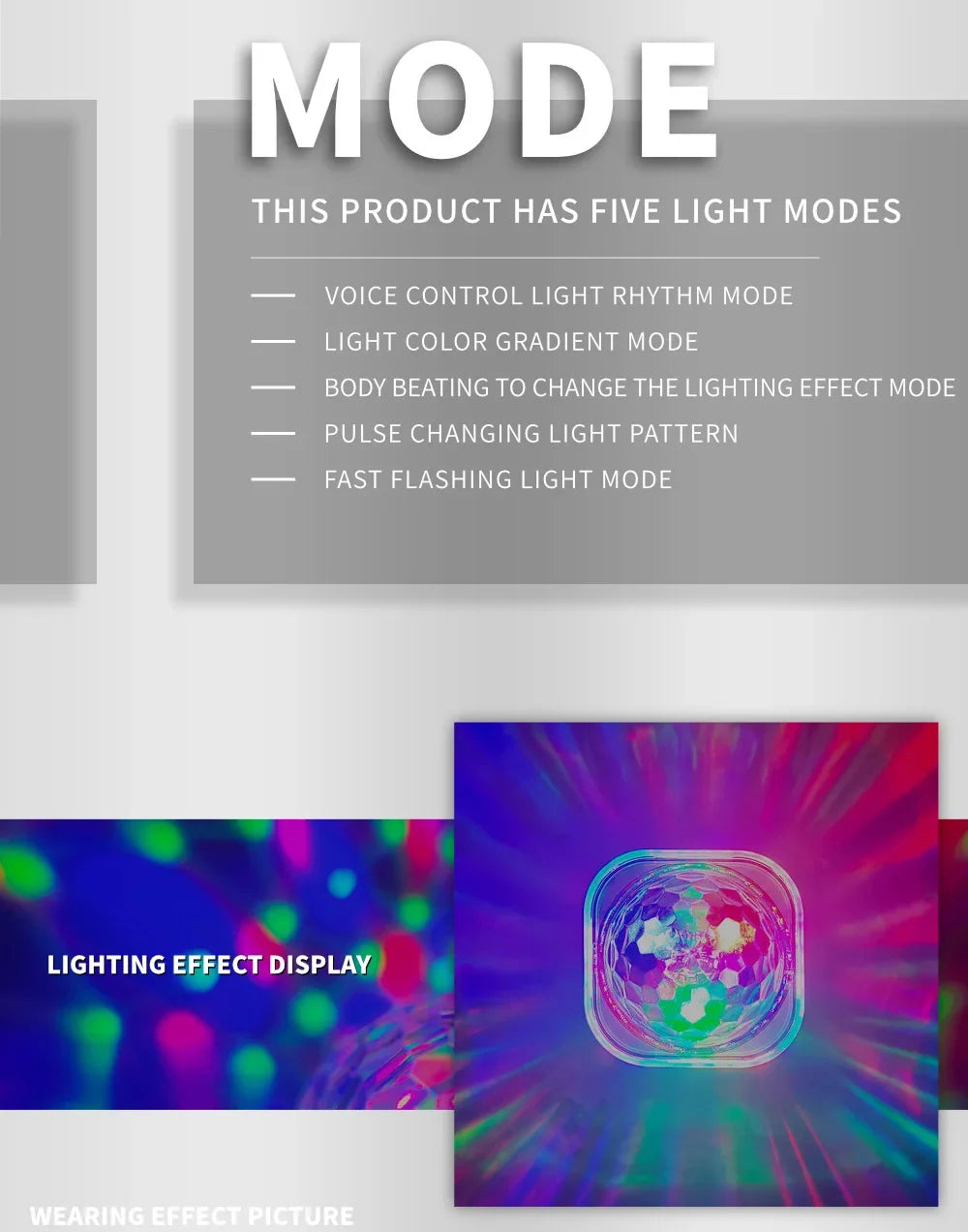 Rechargeable LED Sound-Controlled Ambient Lamp