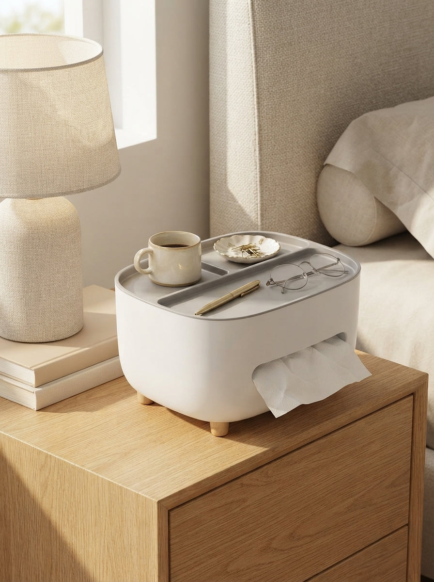 Tissue Box with Multifunctional Storage Drawer