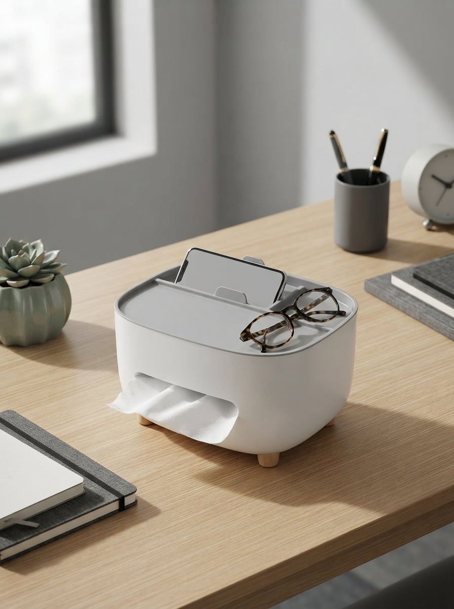 Tissue Box with Multifunctional Storage Drawer