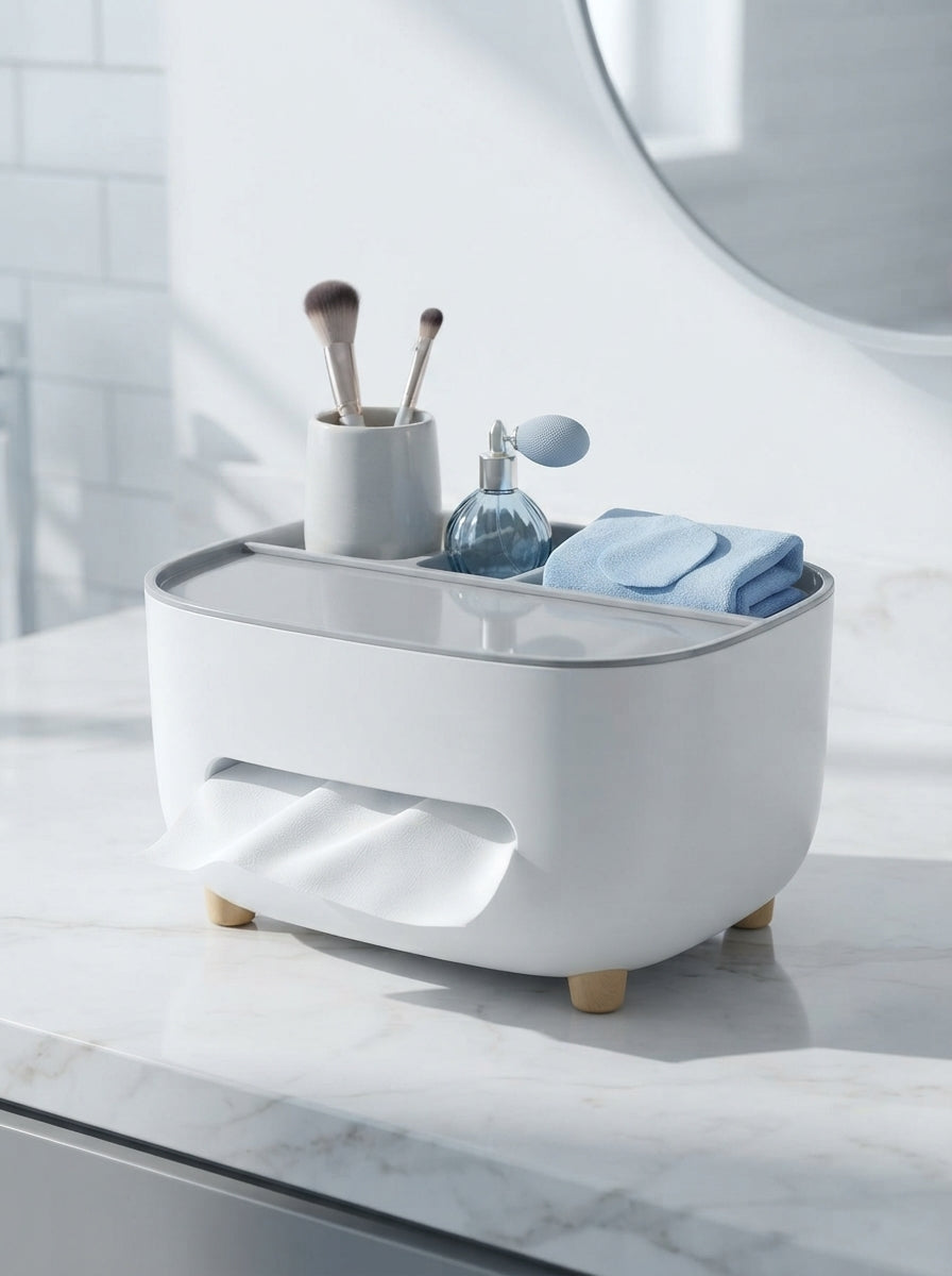 Tissue Box with Multifunctional Storage Drawer