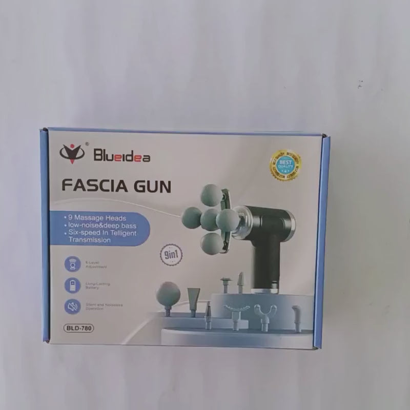5-Head Rechargeable Massage Gun | 9 Massage Heads | 6 Speed Levels